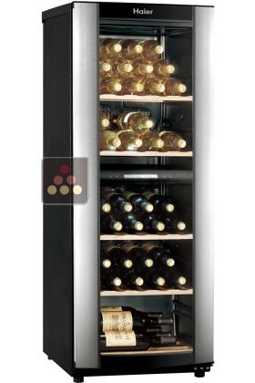 Dual temperature wine service cabinet