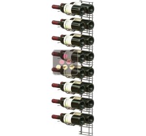 Chromed steel wall rack for 16 x 75cl bottles - Horizontal bottles VISIORACK