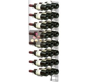 Chromed steel wall rack for 24 x 75cl bottles - Horizontal bottles VISIORACK