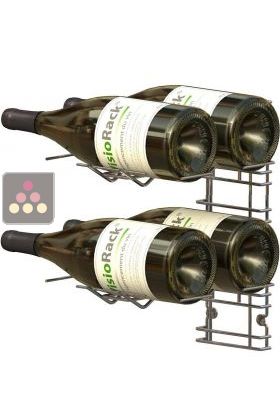 Chromed steel wall rack for 4 x Magnum bottles - Horizontal bottles