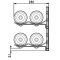 Chromed steel wall rack for 4 x Magnum bottles - Horizontal bottles