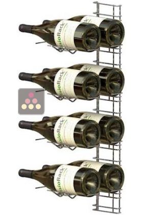 Chromed steel wall rack for 8x Magnum bottles - Horizontal bottles