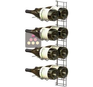 Chromed steel wall rack for 8x Magnum bottles - Horizontal bottles VISIORACK