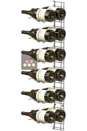 Chromed steel wall rack for 12 x Magnum bottles - Horizontal bottles