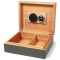 Cigar humidor with carbon finishing