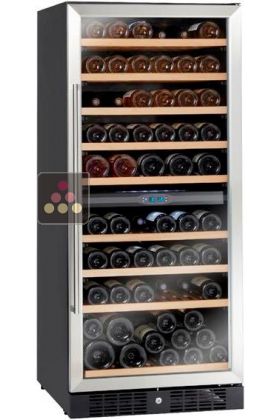 Dual temperature wine service cabinet