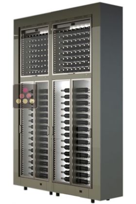 Combination of four freestanding modular multi purpose wine cabinets