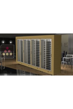 Combination of 4 modular multi purpose wine cabinets in an island unit