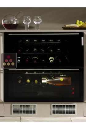 Dual temperature built in wine service cabinet with drawers