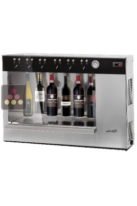 Single temperature 6-bottle wine dispenser with storage system