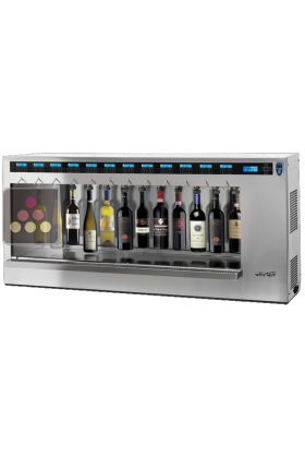 Single temperature 12-bottle self service wine dispenser with storage system