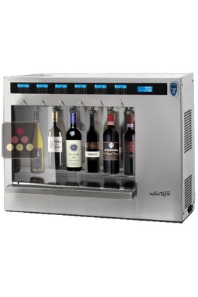 Single temperature 6-bottle self service wine dispenser with storage system