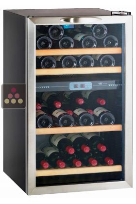 Dual temperature wine service cabinet