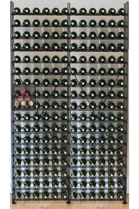Modular metallic storage units for 204 bottles