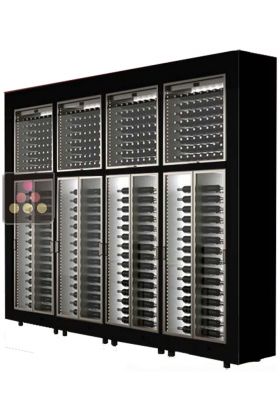 Combination of 8 freestanding modular multi purpose wine cabinets with storage units