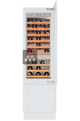 Multipurpose built-in wine cabinet for ageing and service with tri-mode compartment