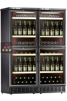 Combination of 4 single temperature wine cabinets for service or storage - free standing or built in 