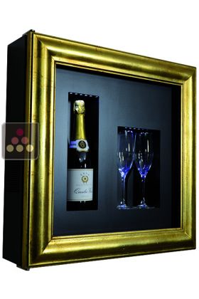 Single temperature silent refrigerated Champagne stand  for 1 bottle and 2 glasses