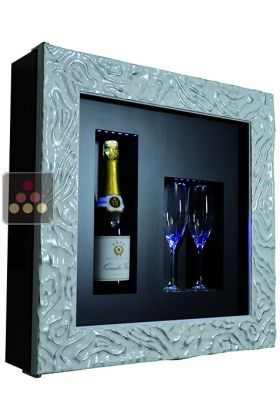 Single temperature silent refrigerated Champagne stand  for 1 bottle and 2 glasses