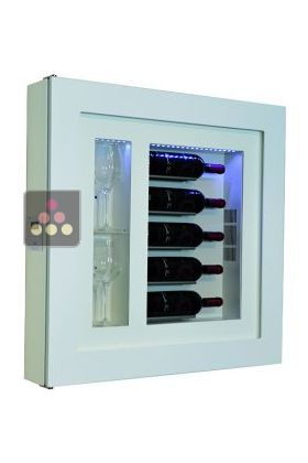 Single temperature silent refrigerated Champagne stand  for 5 bottles and 2 glasses