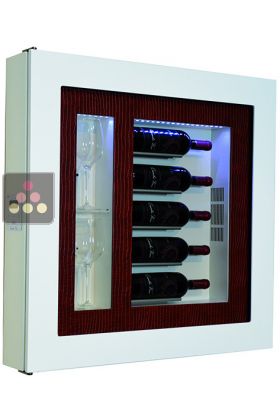 Single temperature silent refrigerated Champagne stand  for 5 bottles and 2 glasses