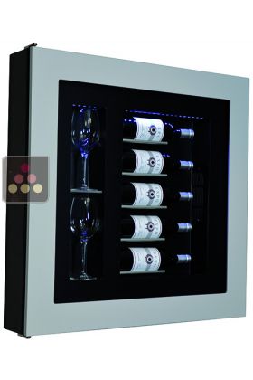 Single temperature silent refrigerated Champagne stand  for 5 bottles and 2 glasses