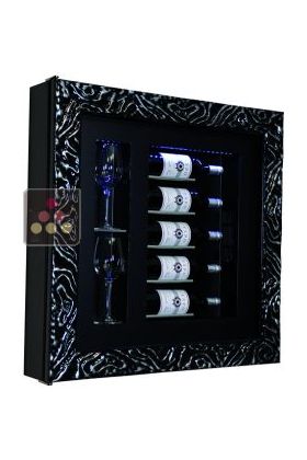 Single temperature silent refrigerated Champagne stand  for 5 bottles and 2 glasses