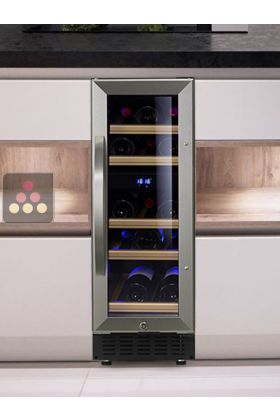 Dual temperature built in wine cabinet for storage and/or service