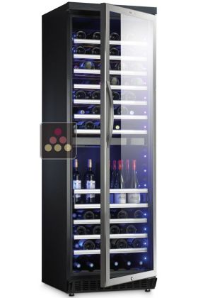 Dual temperature wine cabinet for storage and/or service