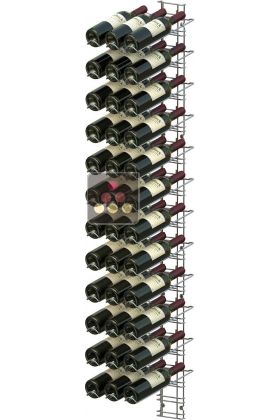 Chromed steel wall rack for 36 x 75cl bottles - Sloping bottles