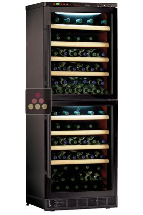 Dual temperature built in wine storage and service cabinet