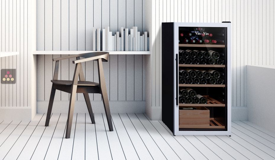 Multi-temperature wine service and storage cabinet