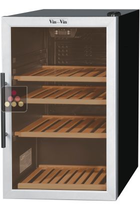 Multi-temperature wine service and storage cabinet