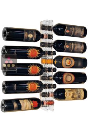 Wall Wine Rack in Clear Plexiglass for 10 bottles