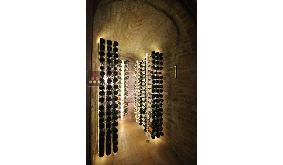 Wall Wine Rack in Clear Plexiglass for 114 bottles - (optional LED lighting)