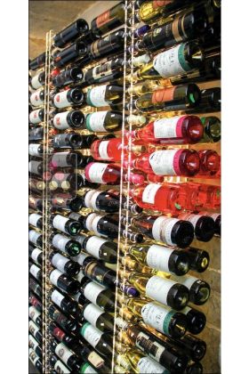 Wall Wine Rack in Clear Plexiglass for 114 bottles - (optional LED lighting)