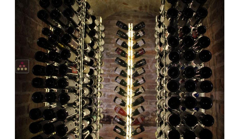 Free Standing Wine Rack in Plexiglass for 240 bottles - Height = 2700 mm (optional LED lighting)