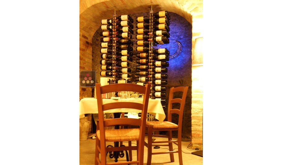 Free Standing Wine Rack in Plexiglass for 240 bottles - Height = 2700 mm (optional LED lighting)