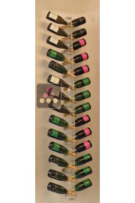 Wall Mounted Bottle Rack in Plexiglass for 28 champagne bottles - (optional LED lighting)