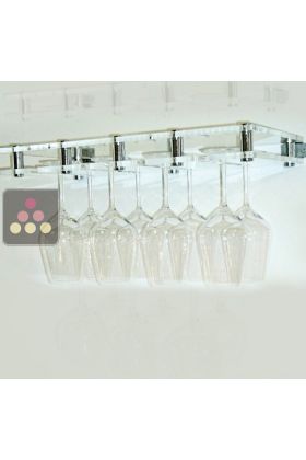 Wall Mounted Glass Rack in Clear Plexiglass - 8 glasses