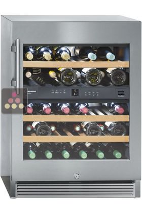 Dual temperature wine cabinet for storage and/or service
