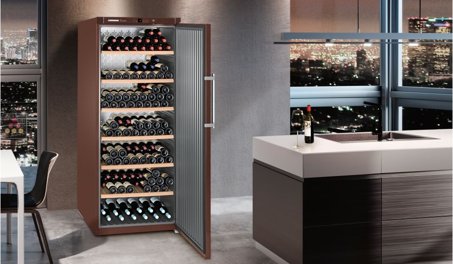 Single temperature wine ageing and service cabinet 