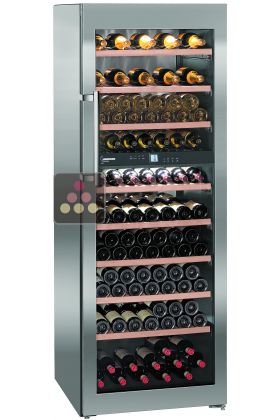 Dual temperature wine cabinet for storage and/or service
