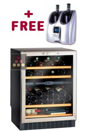 Dual temperature built in under counter wine cabinet + Wine Cooler for 2 bottles for free !