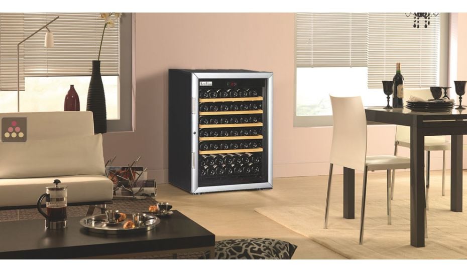 Multi temperature wine service and storage cabinet - Sliding shelves