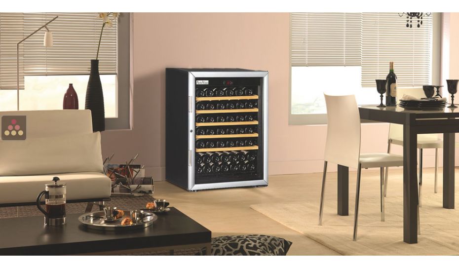 Multi temperature wine service and storage cabinet - Sliding shelves