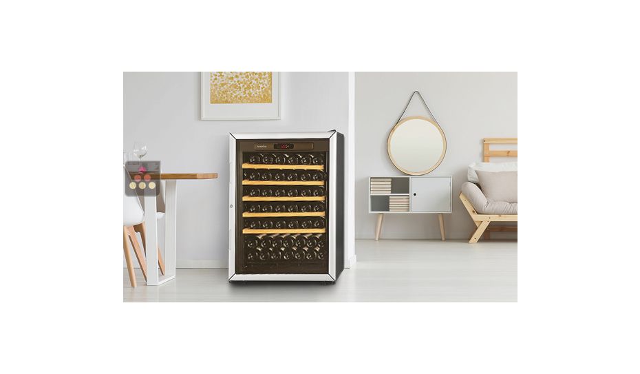 Multi temperature wine service and storage cabinet - Sliding shelves