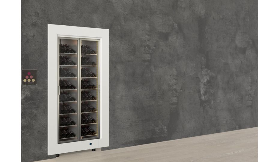 Professional built-in multi-temperature wine display cabinet - Inclined bottles