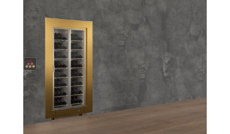 Professional built-in multi-temperature wine display cabinet - Inclined bottles