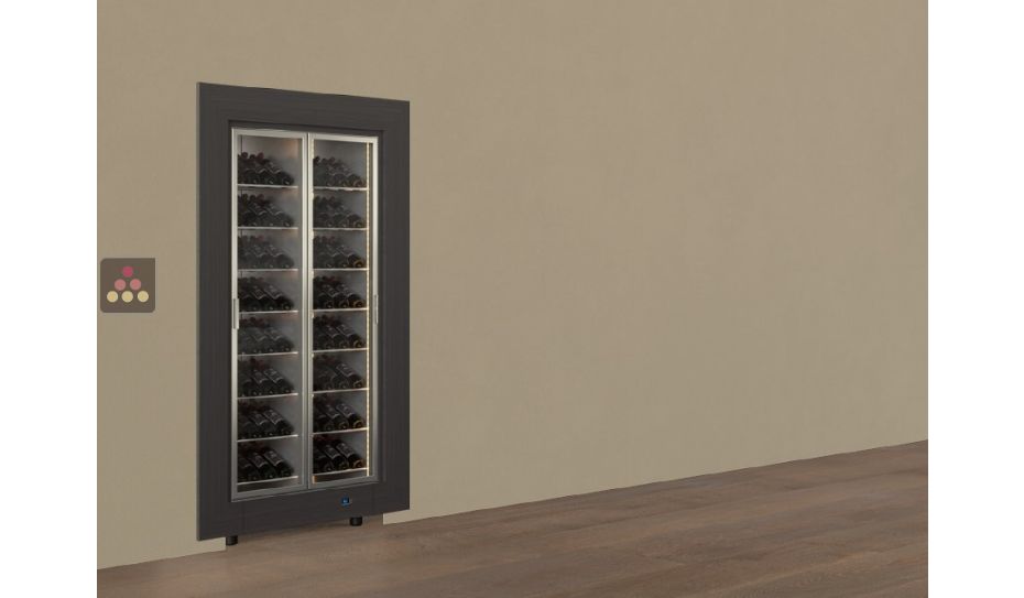 Professional built-in multi-temperature wine display cabinet - Inclined bottles